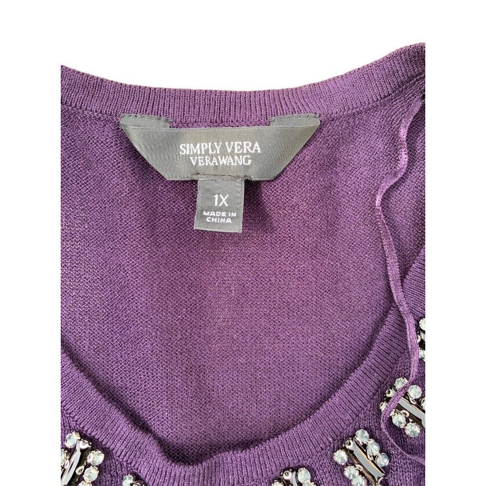 Simply Vera Vera Wang Purple Sweater - Picture 3 of 6